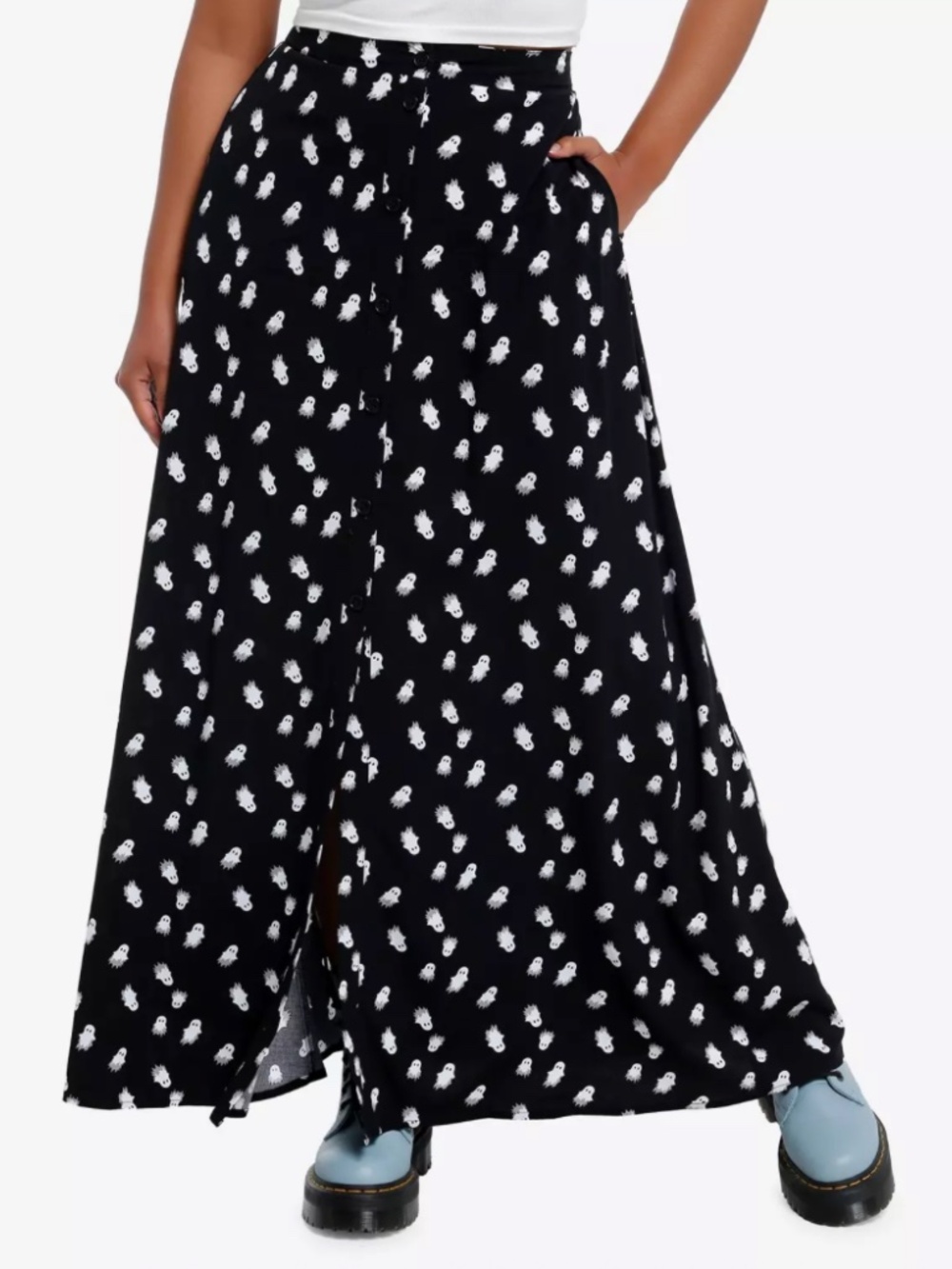 Thorn & Fable Black & White Ghost Maxi Skirt Size 0
